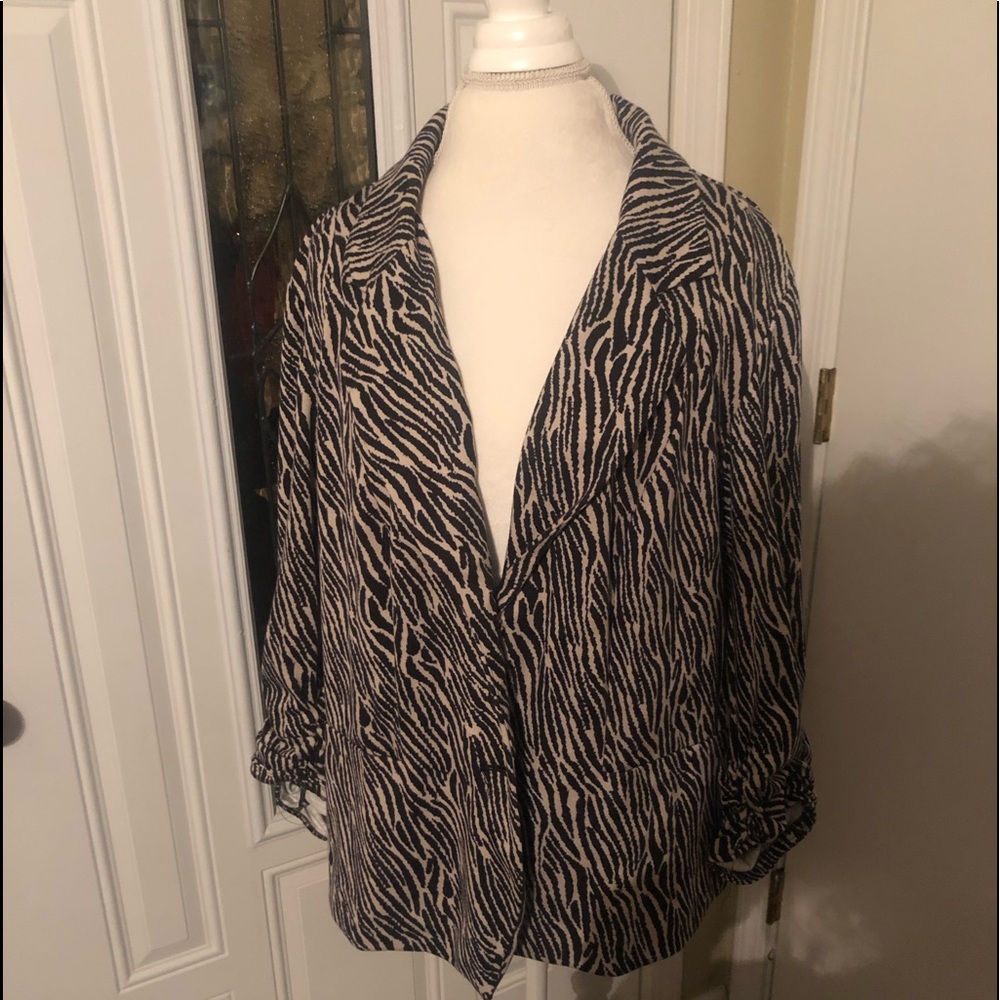 {Cato} Plus Size Zebra Blazer